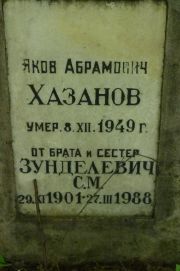 Хазанов Яков Абрамович, Москва, Востряковское кладбище